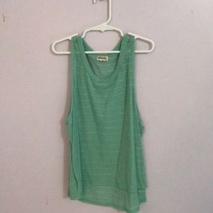 Green and White stripped top